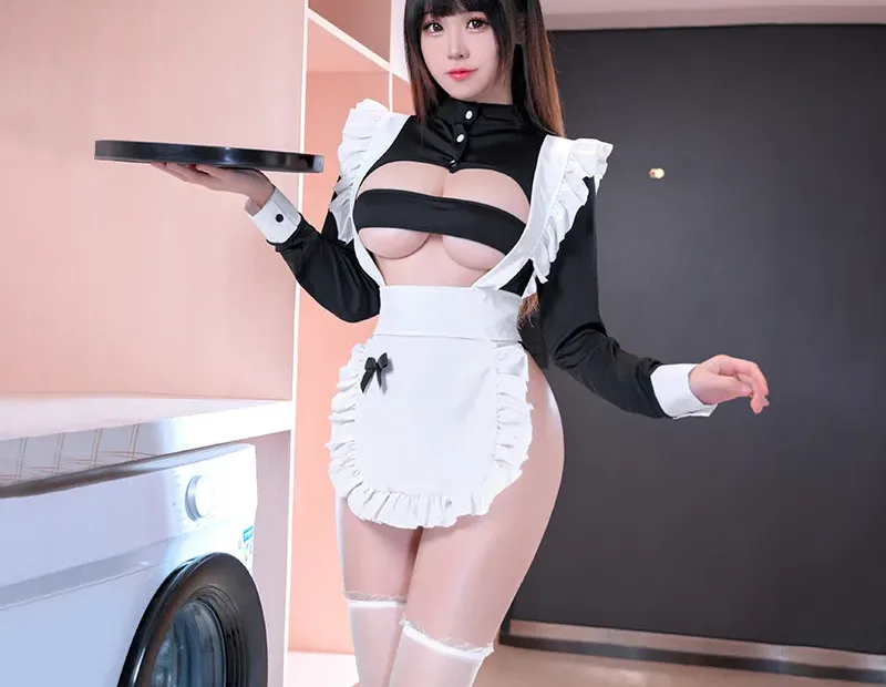 Anime-inspired Maid Cosplay Outfit Front
