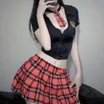 Female-Sexy-Cute-Servant-Transparent-Hot-Jk-Uniform-Bandage-Off-Shoulder-Top-Two-Piece-Skirt-Set.jpg_ (2)